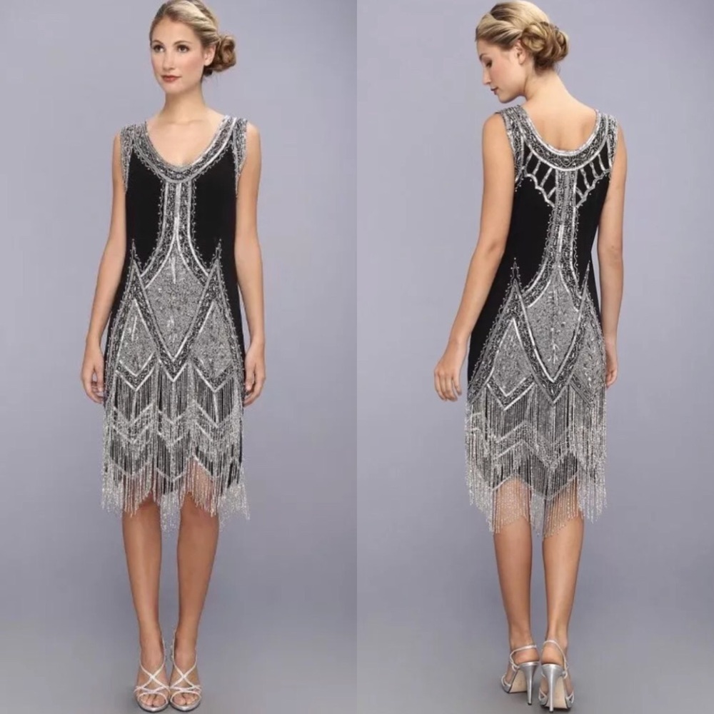 {new} Unique Vintage Deco 20s Beaded Flapper Dress